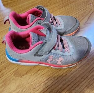 Under Armour Kids' Sneakers in Gray, Pink, and Blue